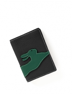'En L'Air Voyage Lièvre' Nappa Leather passport Holder Black
