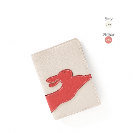 'En L'Air Voyage Lièvre' Nappa Leather passport Holder Cream