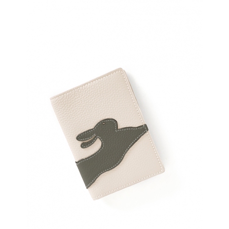 'En L'Air Voyage Lièvre' Nappa Leather passport Holder Cream