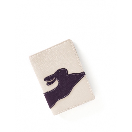 'En L'Air Voyage Lièvre' Nappa Leather passport Holder Cream