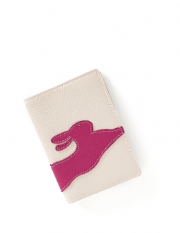 'En L'Air Voyage Lièvre' Nappa Leather passport Holder Cream
