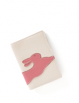 'En L'Air Voyage Lièvre' Nappa Leather passport Holder Cream