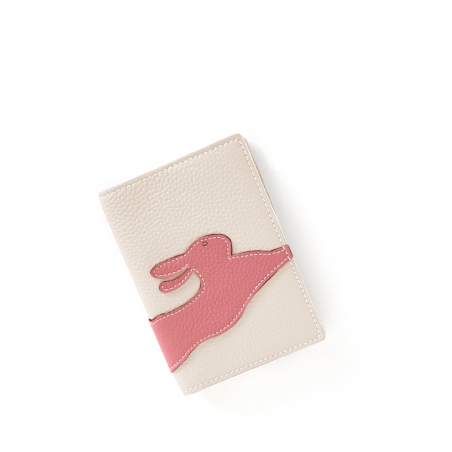 'En L'Air Voyage Lièvre' Nappa Leather passport Holder Cream