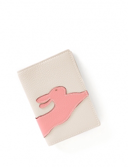 'En L'Air Voyage Lièvre' Nappa Leather passport Holder Cream