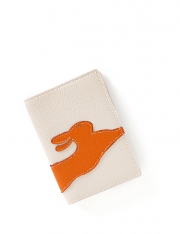 'En L'Air Voyage Lièvre' Nappa Leather passport Holder Cream