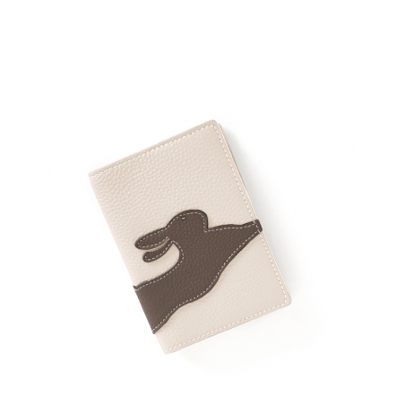 'En L'Air Voyage Lièvre' Nappa Leather passport Holder Cream