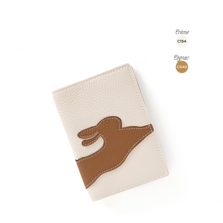 'En L'Air Voyage Lièvre' Nappa Leather passport Holder Cream