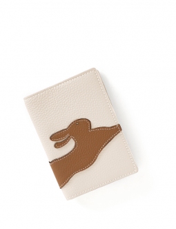 'En L'Air Voyage Lièvre' Nappa Leather passport Holder Cream