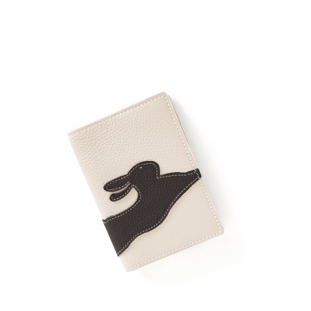 'En L'Air Voyage Lièvre' Nappa Leather passport Holder Cream