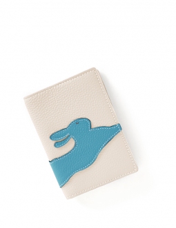 'En L'Air Voyage Lièvre' Nappa Leather passport Holder Cream