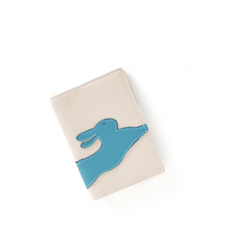 'En L'Air Voyage Lièvre' Nappa Leather passport Holder Cream