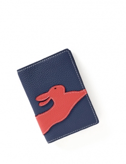 'En L'Air Voyage Lièvre' Nappa Leather passport HolderMarine