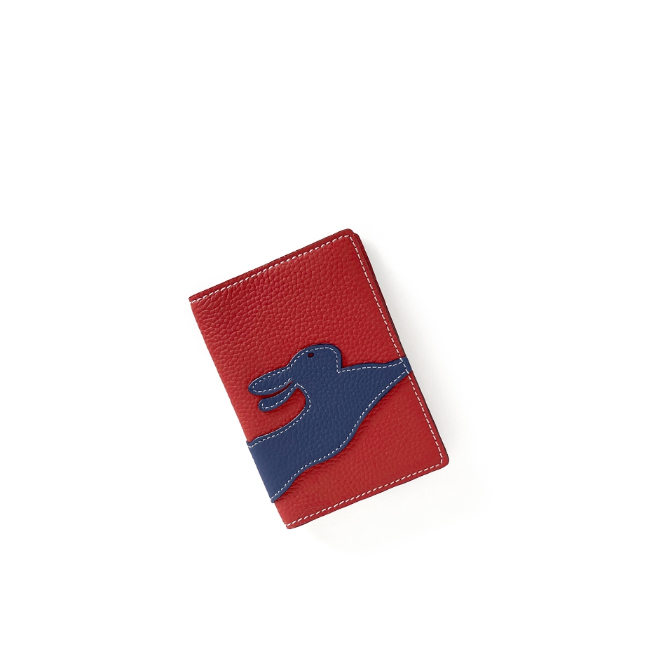 'En L'Air Voyage Lièvre' Nappa Leather passport Holder Red