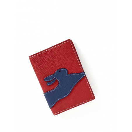 'En L'Air Voyage Lièvre' Nappa Leather passport Holder Red