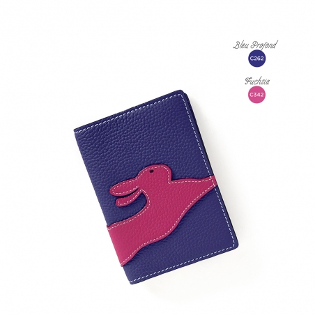 'En L'Air Voyage Lièvre' Étui de Passeport Cuir Nappa Fuchsia