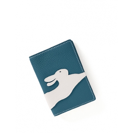 'En L'Air Voyage Lièvre' Nappa Leather Passport Holder Indigo