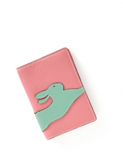 'En L'Air Voyage Lièvre' Nappa Leather Passport Holder Light Pink