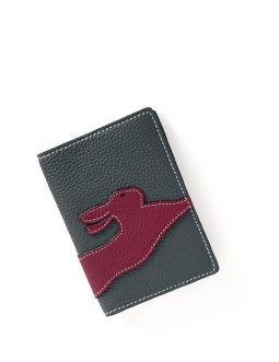 'En L'Air Voyage Lièvre' Nappa Leather Passport Holder Ardoise