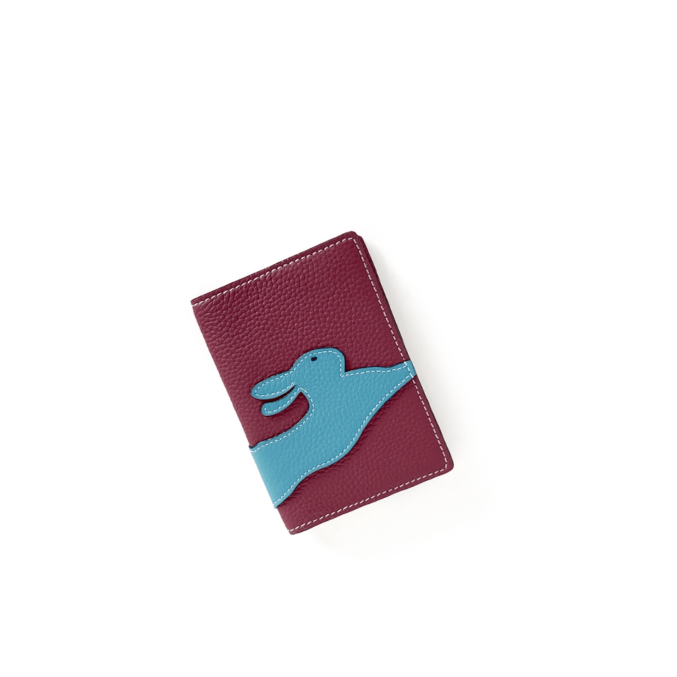 'En L'Air Voyage Lièvre' Nappa Leather Passport Holder Orange