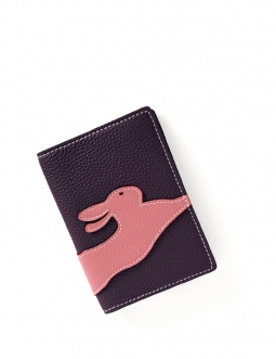 'En L'Air Voyage Lièvre' Nappa Leather Passport Holder Dark Purple