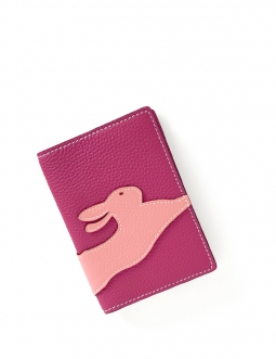 'En L'Air Voyage Lièvre' Nappa Leather Passport Holder Pink