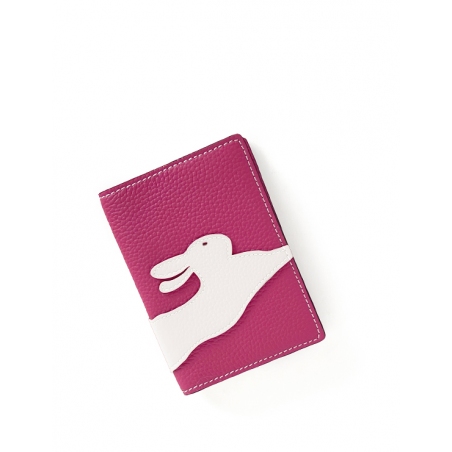 'En L'Air Voyage Lièvre' Nappa Leather Passport Holder Pink