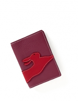 'En L'Air Voyage Lièvre' Nappa Leather Passport Holder Dark Red