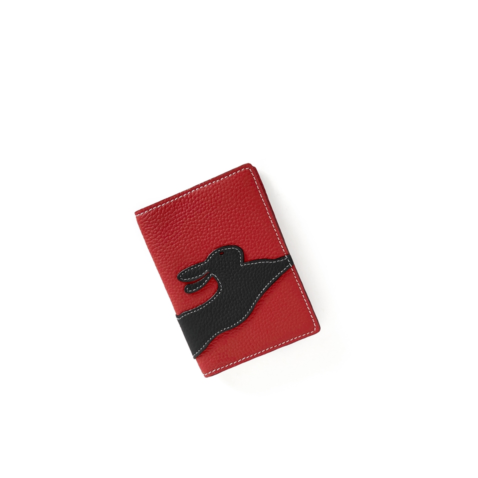 'En L'Air Voyage Lièvre' Nappa Leather Passport Holder Red