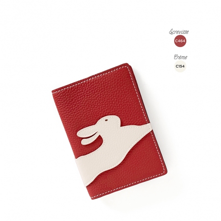 'En L'Air Voyage Lièvre' Nappa Leather Passport Holder Red