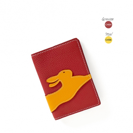 'En L'Air Voyage Lièvre' Nappa Leather Passport Holder Red