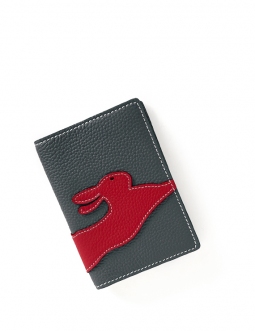 'En L'Air Voyage Lièvre' Nappa Leather Passport Holder Ardoise