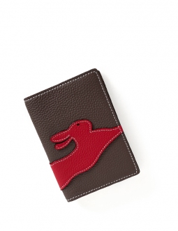 'En L'Air Voyage Lièvre' Nappa Leather Passport Holder Chocolate