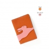 'En L'Air Voyage Lièvre' Étui de Passeport Cuir Nappa Orange