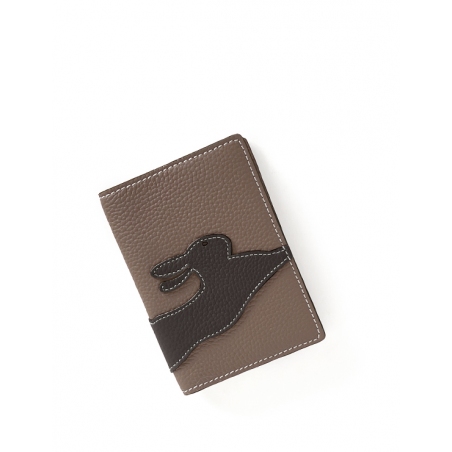 'En L'Air Voyage Lièvre' Nappa Leather Passport Holder Volcan