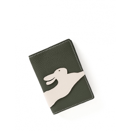 'En L'Air Voyage Lièvre' Nappa Leather Passport Holder Taiga