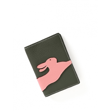 'En L'Air Voyage Lièvre' Nappa Leather Passport Holder Taiga