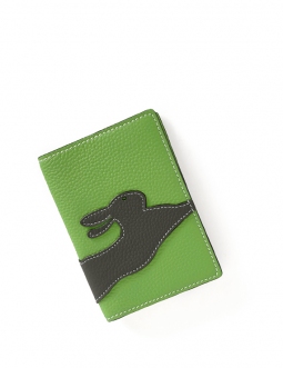 'En L'Air Voyage Lièvre' Nappa Leather Passport Holder Apple Green