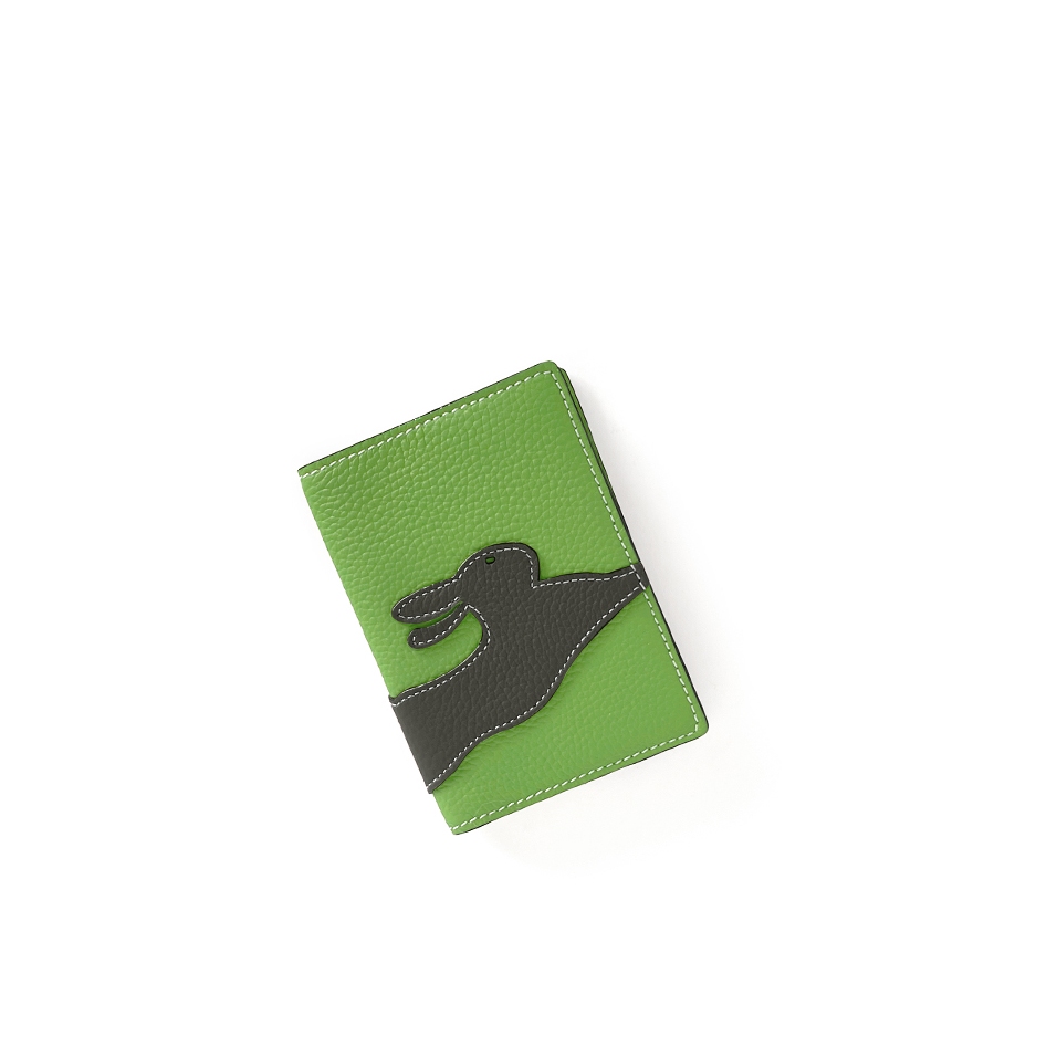 'En L'Air Voyage Lièvre' Nappa Leather Passport Holder Apple Green
