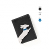 'En L'Air Voyage Téckel' Nappa Leather passport Holder Black