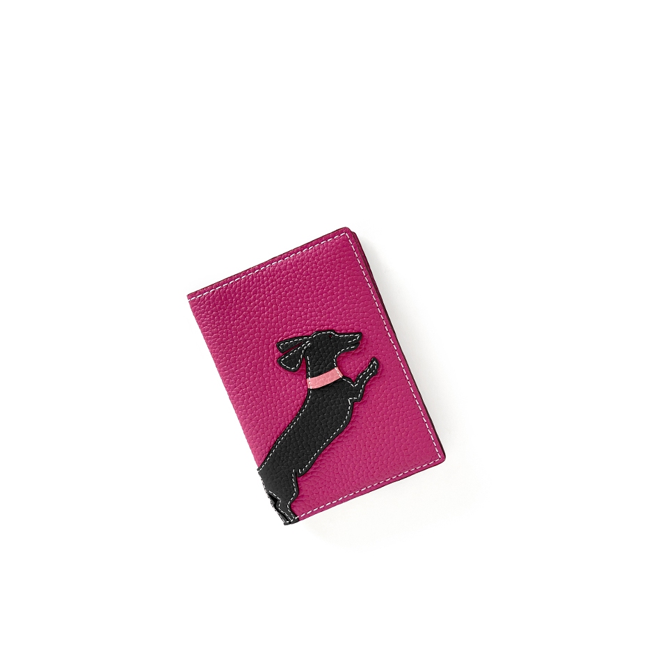 'En L'Air Voyage Téckel' Nappa Leather passport Holder DPink
