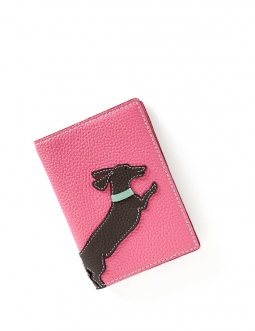 'En L'Air Voyage Téckel' Nappa Leather passport Holder Rose
