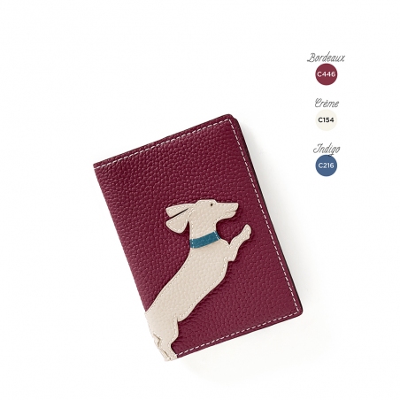 'En L'Air Voyage Téckel' Nappa Leather passport Holder Red