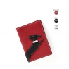 'En L'Air Voyage Téckel' Nappa Leather passport Holder Red