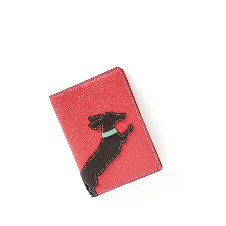 'En L'Air Voyage Téckel' Nappa Leather passport Holder Watermelon