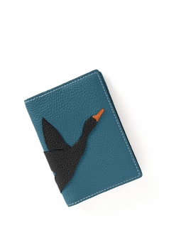 'En L'Air Voyage Oie' Nappa Leather passport Holder Indigo