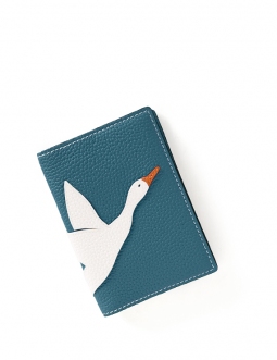 'En L'Air Voyage Oie' Nappa Leather passport Holder Indigo