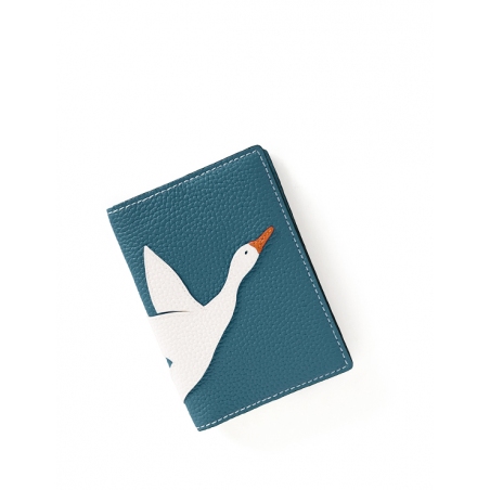 'En L'Air Voyage Oie' Nappa Leather passport Holder Indigo