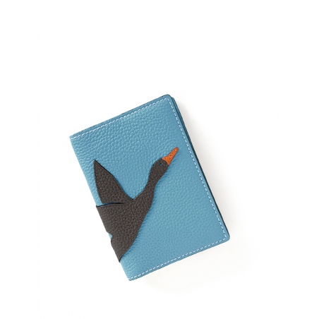 'En L'Air Voyage Oie' Nappa Leather passport Holder Sky Blue