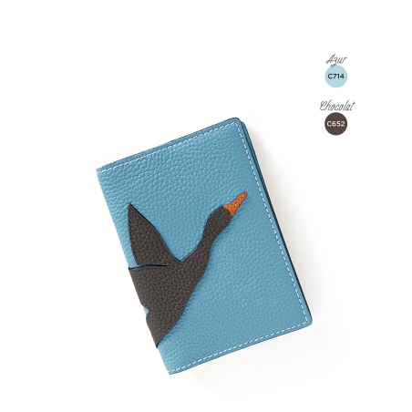 'En L'Air Voyage Oie' Nappa Leather passport Holder Sky Blue