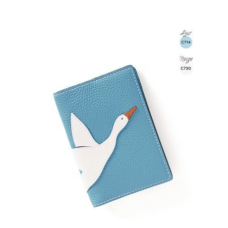 'En L'Air Voyage Oie' Nappa Leather passport Holder Sky Blue